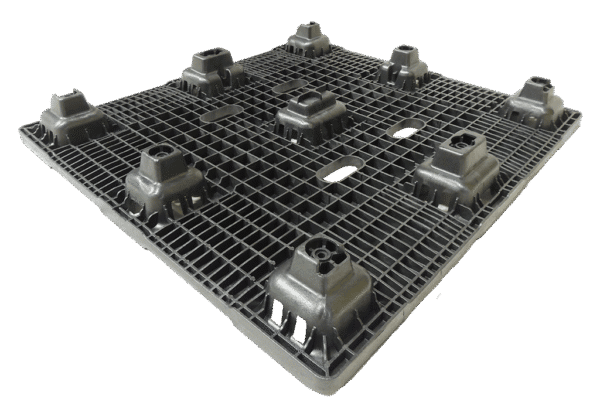 New  45" x 48" Black SMR Nestable 9 Leg Pallet - Image 3