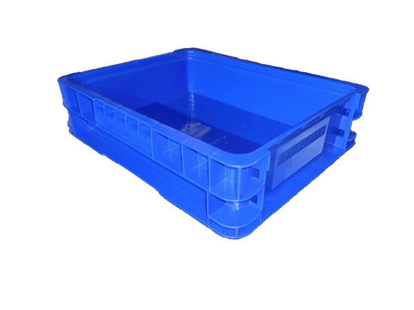 New Schaefer 15" x 12" x 4" Blue Hand Tote Reinforced Bottom