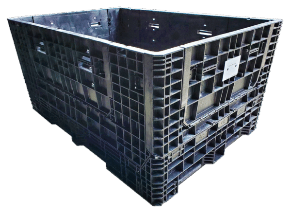 New Buckhorn 70" x 48" x 34" All Black  Door Bulk Container - 4 Drop Doors