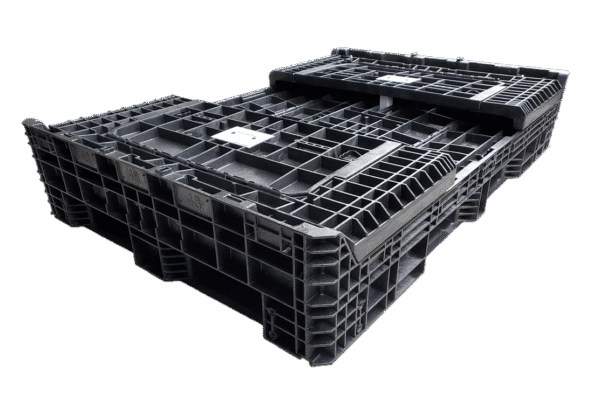 New Buckhorn 70" x 48" x 34" All Black  Door Bulk Container - 4 Drop Doors - Image 5