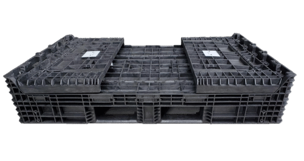 New Buckhorn 70" x 48" x 34" All Black  Door Bulk Container - 4 Drop Doors - Image 4