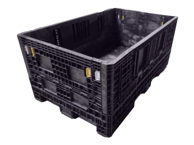 New Orbis 78" x 48" x 34" All Black Bulk Container - 4 Drop Doors