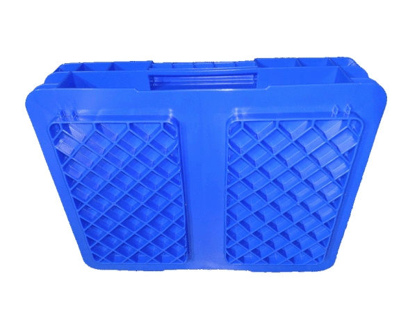 New Schaefer 15" x 12" x 4" Blue Hand Tote Reinforced Bottom - Image 2