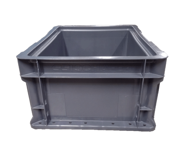 New Schaefer 15" x 12" x 7" Gray Hand Tote Smooth Bottom - Image 2