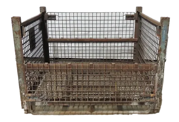 Used BCD 54" x 48" x 38" Wire Basket 54" Side - 2 Drop Doors - Image 2