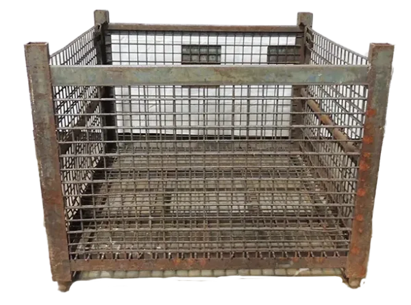 Used BCD 54" x 48" x 38" Wire Basket 54" Side - 2 Drop Doors - Image 3