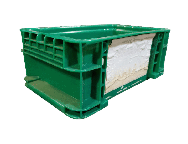 Used BCD  12" x 7" x 5" Green Hand Tote Smooth Bottom