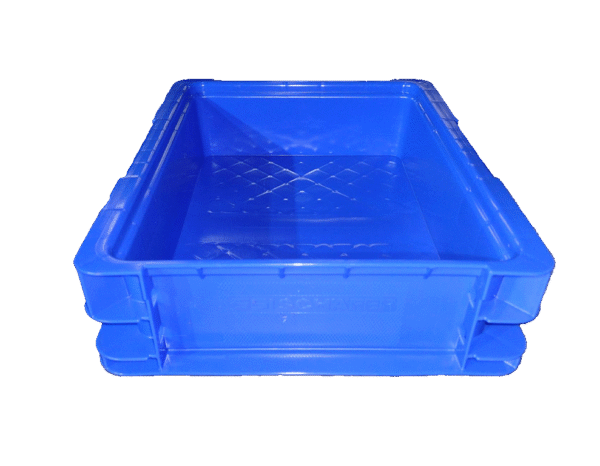 New Schaefer 15" x 12" x 4" Blue Hand Tote Reinforced Bottom - Image 4