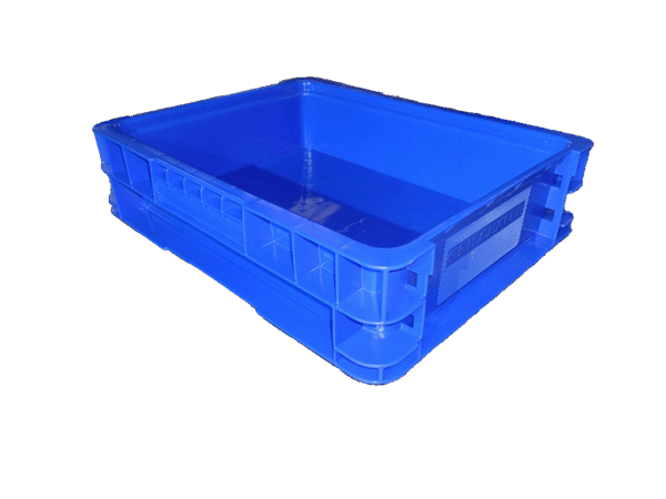 New Schaefer 15" x 12" x 4" Blue Hand Tote Reinforced Bottom