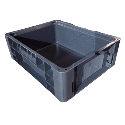 New Schaefer 15" x 12" x 5" Gray Hand Tote Smooth Bottom