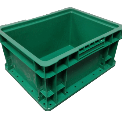 New Schaefer 15" x 12" x 7" Green Hand Tote Smooth Bottom