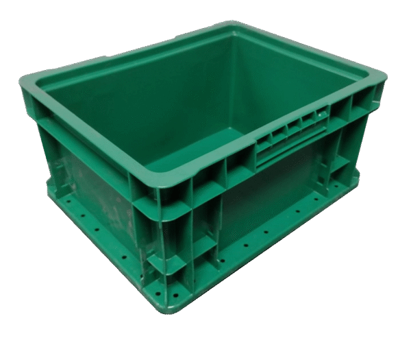 New Schaefer 15" x 12" x 7" Green Hand Tote Smooth Bottom