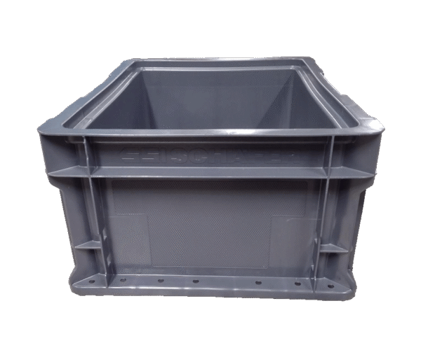 New Schaefer 15" x 12" x 7" Gray Hand Tote Smooth Bottom - Image 2