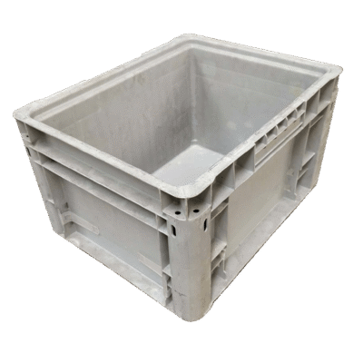 Used BCD  15" x 12" x 8" Gray Hand Tote Smooth Bottom