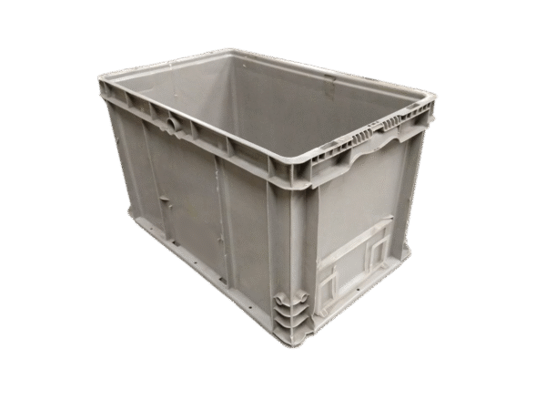 Used BCD  24" x 15" x 14" Gray Hand Tote Smooth Bottom - Image 2