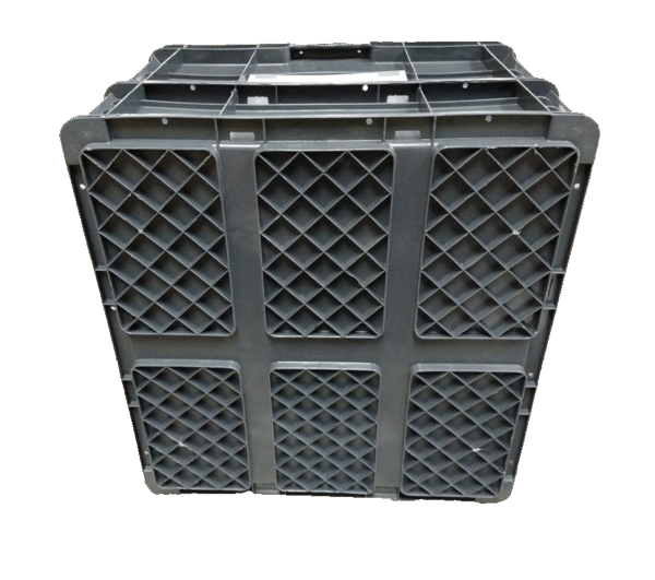 Used BCD  24" x 22" x 16" Gray Cut/Weld Hand Tote Reinforced Bottom - Image 3