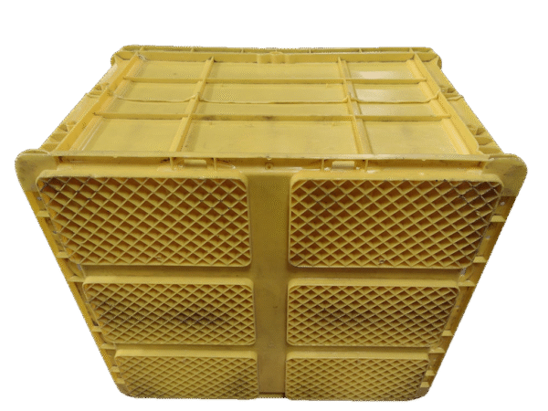 Used BCD  24" x 22" x 16" Yellow Cut/Weld Hand Tote Reinforced Bottom - Image 3