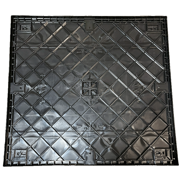 New Monoflo 45" x 48" x 6" All Black Journey Style Lid - Image 4