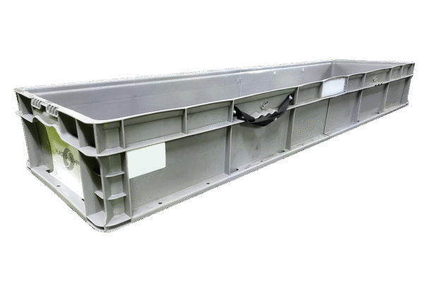 Used BCD  55" x 15" x 7" Gray Cut/Weld Hand Tote Smooth Bottom