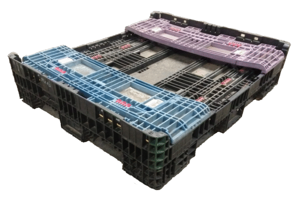 Reconditioned BCD 56" x 48" x 25" Mixed Color 48" Side Bulk Container - 2 Drop Doors - Image 3