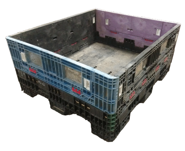 Reconditioned BCD 56" x 48" x 25" Mixed Color 48" Side Bulk Container - 2 Drop Doors