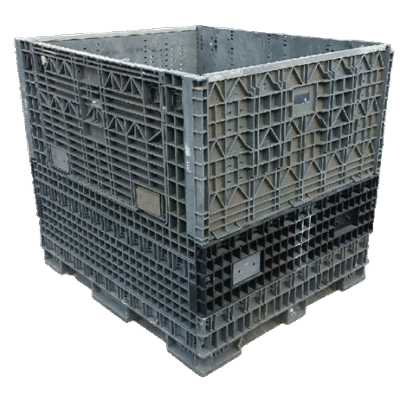 Reconditioned BCD 56" x 48" x 50" Mixed Color All Good Runner Bulk Container-2 Drop Doors