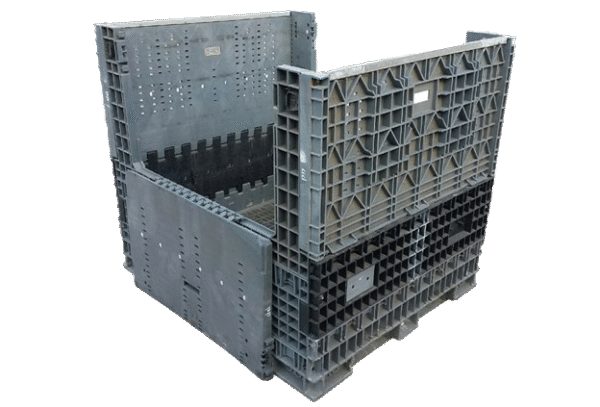 Reconditioned BCD 56" x 48" x 34" Mixed Color Bulk Container - 2 Drop Doors - Image 4