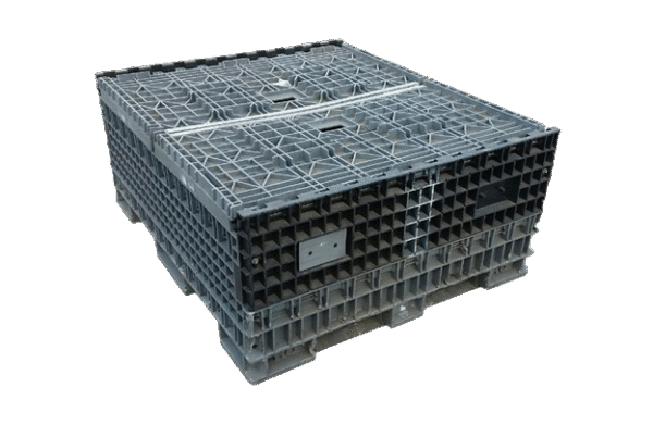 Reconditioned BCD 56" x 48" x 34" Mixed Color Bulk Container - 2 Drop Doors - Image 2