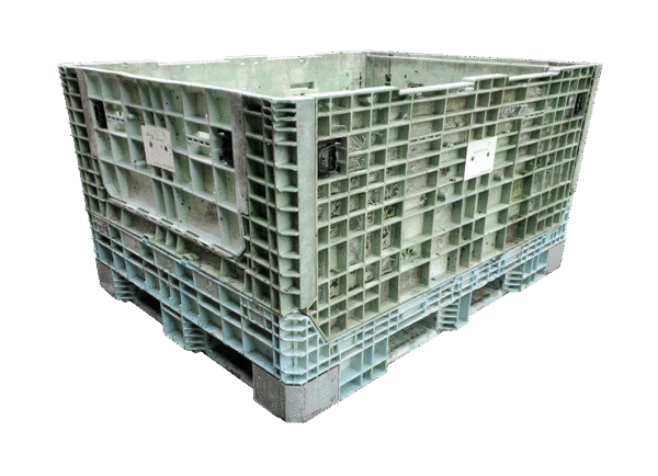 Reconditioned BCD 62" x 48" x 34" Mixed Color 48" Side Bulk Container - 2 Drop Doors