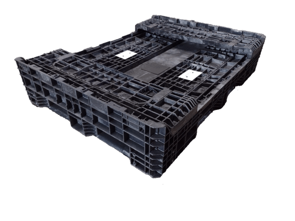 New Buckhorn 64" x 48" x 25" All Black  Door Bulk Container - 4 Drop Doors - Image 3