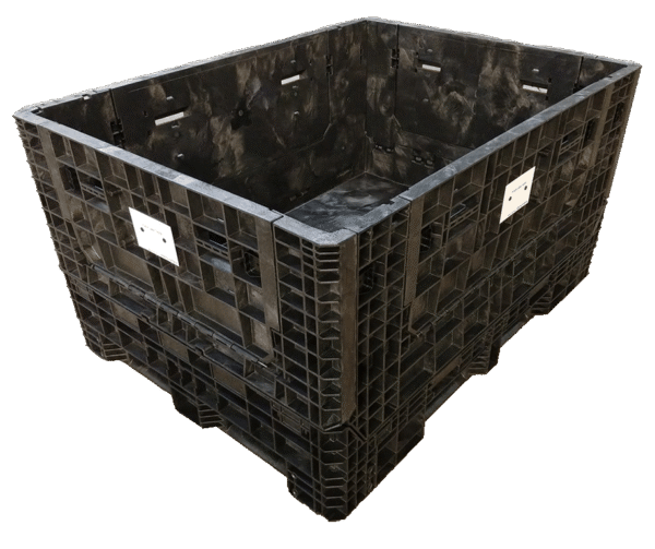 New Buckhorn 64" x 48" x 34" All Black  Door Bulk Container - 4 Drop Doors