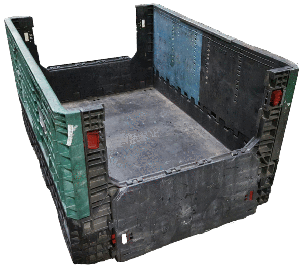 Reconditioned BCD 64" x 48" x 34" Mixed Color 48" Side Bulk Container - 2 Drop Doors - Image 3
