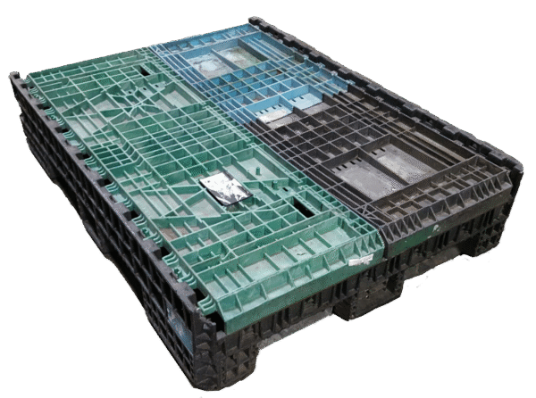 Reconditioned BCD 64" x 48" x 34" Mixed Color 48" Side Bulk Container - 2 Drop Doors - Image 2