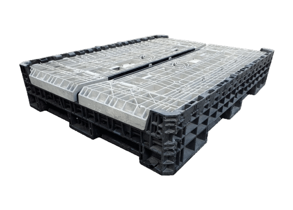Reconditioned BCD 64" x 48" x 34" Mixed Color 64" Side Bulk Container - 2 Drop Doors - Image 2