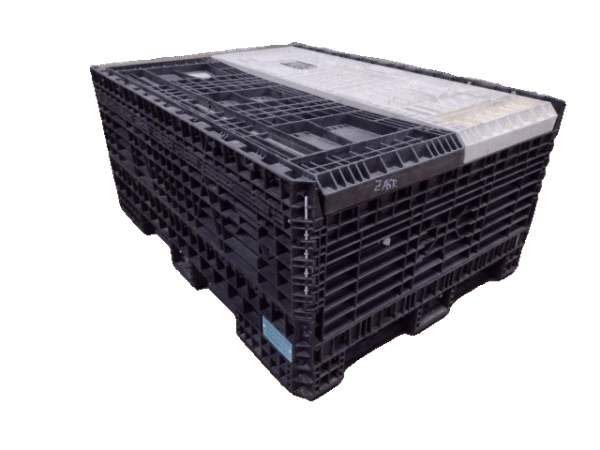 Reconditioned Ropak 64" x 48" x 50" Mixed Color Ropak Bulk Container - 2 Drop Doors - Image 3
