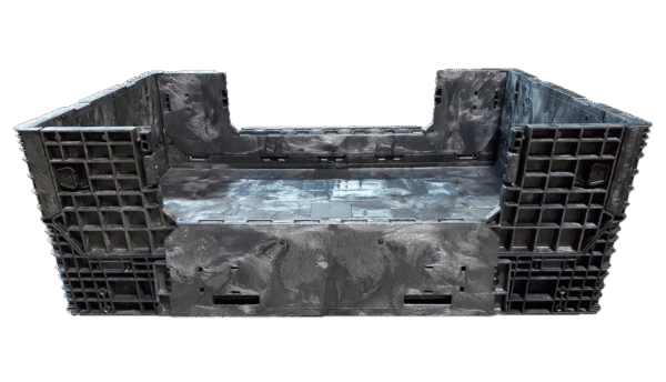 New Buckhorn 70" x 48" x 25" All Black  Door Bulk Container - 4 Drop Doors - Image 4