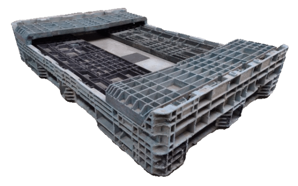 Reconditioned BCD 70" x 48" x 25" Mixed Color Bulk Container - 2 Drop Doors - Image 3