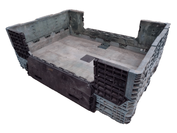 Reconditioned BCD 70" x 48" x 25" Mixed Color Bulk Container - 2 Drop Doors - Image 2