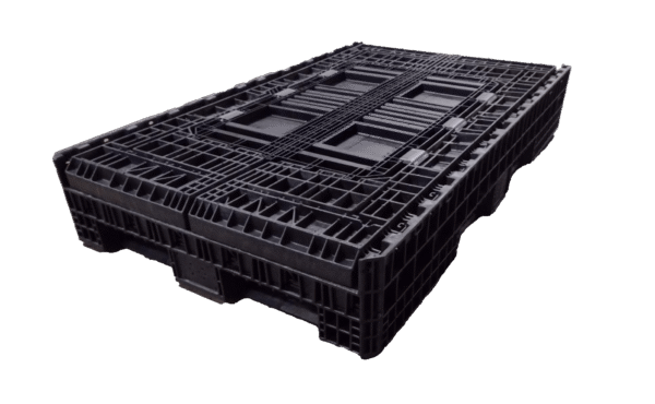 New Orbis 78" x 48" x 34" All Black  Bulk Container - 4 Drop Doors - Image 3