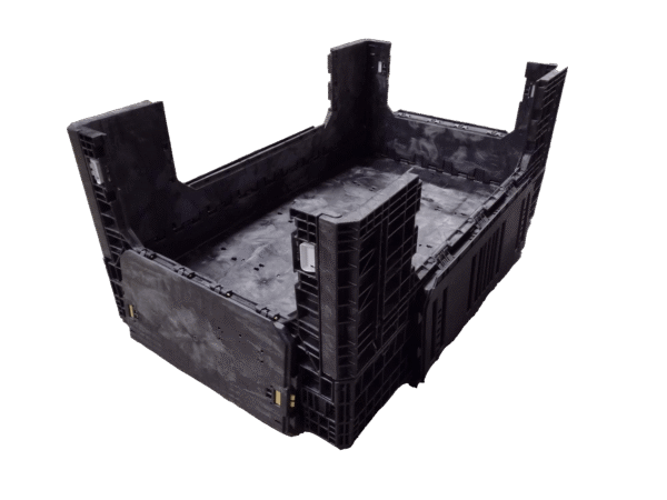 New Orbis 78" x 48" x 34" All Black  Bulk Container - 4 Drop Doors - Image 2