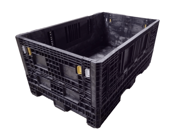 New Orbis 78" x 48" x 34" All Black  Bulk Container - 4 Drop Doors