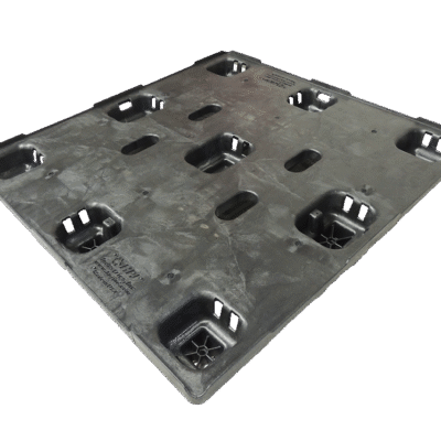 New  45" x 48" Black SMR Nestable 9 Leg Pallet