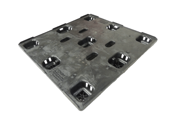 New  45" x 48" Black SMR Nestable 9 Leg Pallet