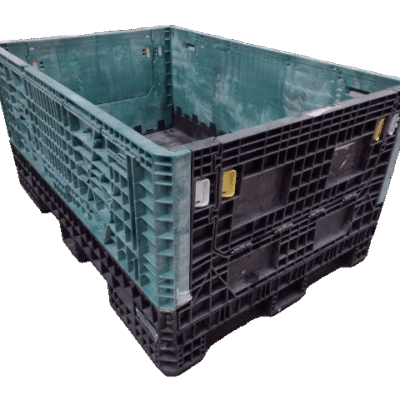 Reconditioned BCD 70" x 48" x 34" Mixed Color All Good Runner Collapsible Bulk Container-2 Drop Doors 48" Side
