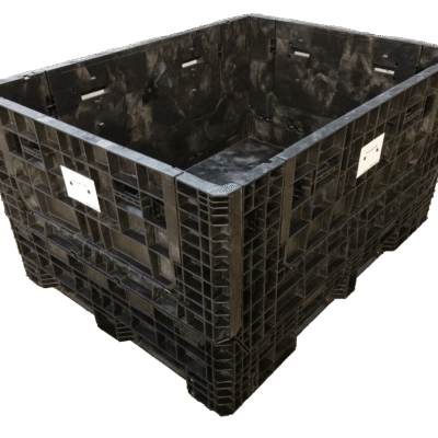 Lightly Used Buckhorn 64" x 48" x 34" All Black Bulk Container - 4 Drop Doors