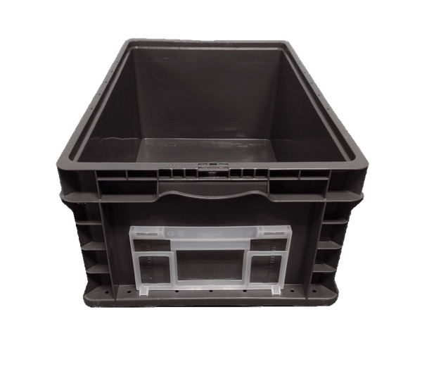New Monoflo 24" x 15" x 9" Dark Gray Hand Tote Smooth Bottom with 2 Kanbans - Image 4