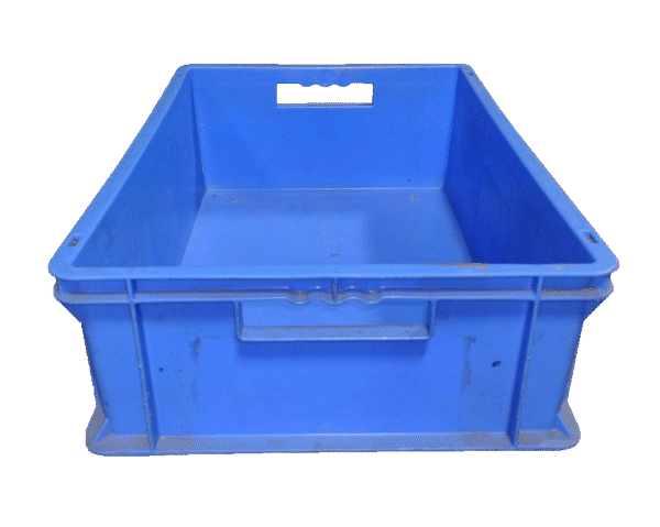 Used BCD  24" x 16" x 7" Blue Hand Totes Smooth Bottom w/Hand Holes - Image 4