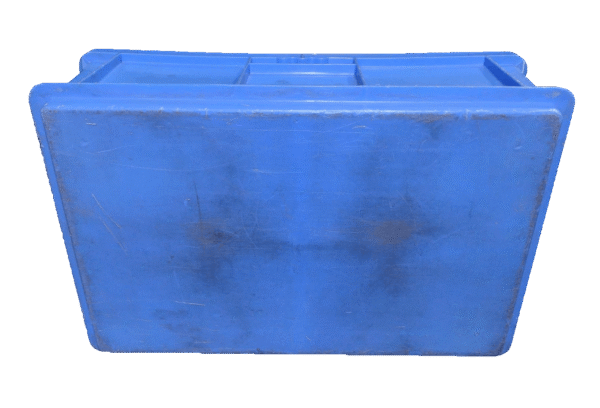 Used BCD  24" x 16" x 7" Blue Hand Totes Smooth Bottom w/Hand Holes - Image 2