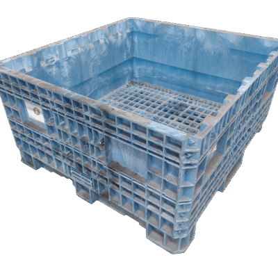 Reconditioned BCD 45" x 48" x 25" All Blue Fixed Wall Bulk Container
