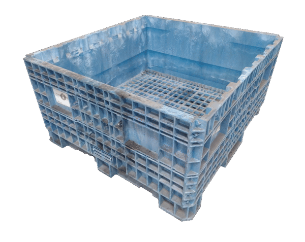 Reconditioned BCD 45" x 48" x 25" All Blue Fixed Wall Bulk Container